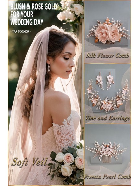Rose Gold Blush Wedding Hair Accessories Every Summer Bride Will Love