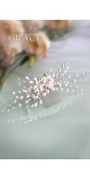 NIKOLETA Ivory Flower Silver Wedding Hair Comb NIKOLETA Ivory Flower Silver Wedding Hair Comb