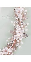 Abri Stylish Bridal Floral Hairpiece with Sakura Blooms and Crystals Abri Stylish Bridal Floral Hairpiece with Sakura Blooms and Crystals