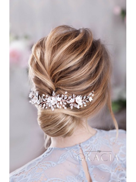 Creating Abri Bridal Floral Hairpiece with Sakura Blooms for a Social Media Influencer