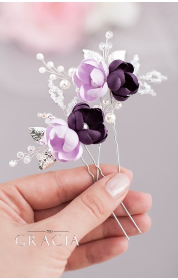 AIKA Violet Bridal Hair Pins