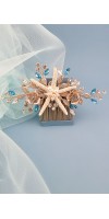 AMPHITRITE Beach Wedding Starfish Hair Comb with Aqua Crystals - Ocean-Inspired Bridal Hairpiece for Destination Weddings