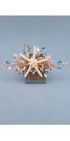 AMPHITRITE Beach Wedding Starfish Hair Comb with Aqua Crystals - Ocean-Inspired Bridal Hairpiece for Destination Weddings
