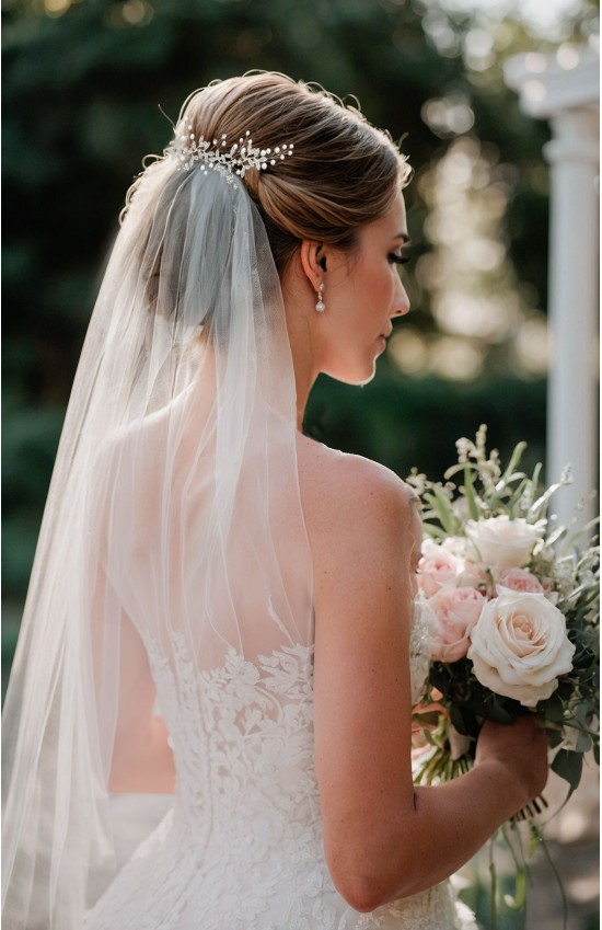 BOHO Bridal Headpiece Set – Nature-Inspired Hair Vine with Optional Veil & Pins in Silver, Gold or Rose Gold by TopGracia