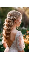 CALYPSO Blush Wedding Flower Hairpiece – Handmade Sakura Bridal Hair Vine for Elegant Hairstyles