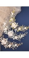 CALYPSO Blush Wedding Flower Hairpiece – Handmade Sakura Bridal Hair Vine for Elegant Hairstyles