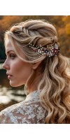 CALYPSO Burgundy & Navy Blue Sakura Hair Comb – Elegant Floral Bridal Hairpiece CALYPSO Burgundy & Navy Blue Sakura Hair Comb – Elegant Floral Bridal Hairpiece