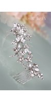 AMALTHEIA Flower Crystal Bridal hair comb - Rhinestone Wedding Headpiece