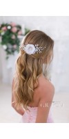 ELISAVET White Bridesmaid Bridal Hair Flower Wedding Hair Clip