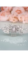EUDOKIA Silver Flower Leaf Wedding Hair Bridal Comb EUDOKIA Silver Flower Leaf Wedding Hair Bridal Comb