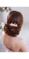 EUMELIA Rose Gold Pearl Bridal Wedding Bridal Hair Comb Accessory EUMELIA Rose Gold Pearl Bridal Wedding Bridal Hair Comb Accessory
