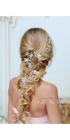 DORA Flower Long Wedding Hair Accessories Crystal Bridal Wire Hair Vine Headpieces DORA Flower Long Wedding Hair Accessories Crystal Bridal Wire Hair Vine Headpieces