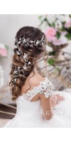 DORA Flower Long Wedding Hair Accessories Crystal Bridal Wire Hair Vine Headpieces