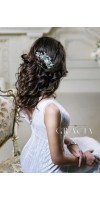 ERIKA Royal Blue Crystal Bridal Hair Comb With Pearl Something Blue ERIKA Royal Blue Crystal Bridal Hair Comb With Pearl Something Blue
