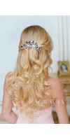 ERIKA Royal Blue Crystal Bridal Hair Comb With Pearl Something Blue ERIKA Royal Blue Crystal Bridal Hair Comb With Pearl Something Blue