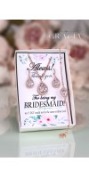 KYNTHIA Pink Blush Rose Gold Crystal Bridesmaid Gift Earrings Necklace Jewelry Set 
