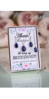 MAIA Sapphire Navy Something Blue Teardrop Bridesmaid Jewelry Gift Bridal Crystal Earrings Necklace