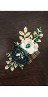 HERA Emerald Green Wedding Hair Comb