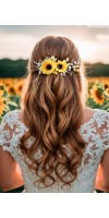 HYPATIA Yellow Sunflower Bridal Headpiece Fall Wedding Flower Crown Autumn Halo HYPATIA Yellow Sunflower Bridal Headpiece Fall Wedding Flower Crown Autumn Halo