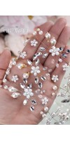 IOLANTA Long Pearl Flower Bridal Hair Vine With Crystals IOLANTA Long Pearl Flower Bridal Hair Vine With Crystals
