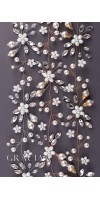 IOLANTA Long Pearl Flower Bridal Hair Vine With Crystals IOLANTA Long Pearl Flower Bridal Hair Vine With Crystals