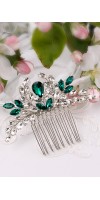 IREN Crystal Emerald Green Hair Comb For Prom Hairstyle