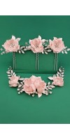 LEXIS Blush Wedding Flower Crystal Hairpiece for Brides – Handmade Silk Floral Bridal Hair Accessory LEXIS Blush Wedding Flower Crystal Hairpiece for Brides – Handmade Silk Floral Bridal Hair Accessory