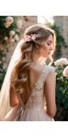 LEXIS Blush Wedding Flower Crystal Hairpiece for Brides – Handmade Silk Floral Bridal Hair Accessory LEXIS Blush Wedding Flower Crystal Hairpiece for Brides – Handmade Silk Floral Bridal Hair Accessory