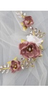 LEXIS Dasty Rose Wedding Flower Hairpiece for Brides - Elegant Handmade Floral Bridal Headpiece LEXIS Dasty Rose Wedding Flower Hairpiece for Brides - Elegant Handmade Floral Bridal Headpiece