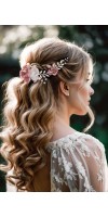 LEXIS Dasty Rose Wedding Flower Hairpiece for Brides - Elegant Handmade Floral Bridal Headpiece LEXIS Dasty Rose Wedding Flower Hairpiece for Brides - Elegant Handmade Floral Bridal Headpiece