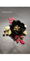 LEXIS Gothic Black Wedding Hair Piece with Red Crystals | Handmade Bridal Hair Accessory for Unique Weddings LEXIS Gothic Black Wedding Hair Piece with Red Crystals | Handmade Bridal Hair Accessory for Unique Weddings