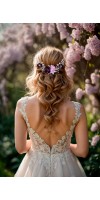 LEXIS Purple and Lilac Floral Wedding Hairpiece with Crystals LEXIS Purple and Lilac Floral Wedding Hairpiece with Crystals