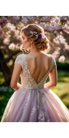 LEXIS Purple and Lilac Floral Wedding Hairpiece with Crystals