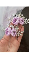 LILY Violet Bridal Hair Piece