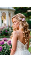 LILY Violet Bridal Hair Piece