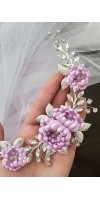 LILY Violet Bridal Hair Piece