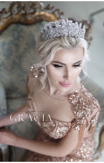 LYDA cubic zirconia wedding crown