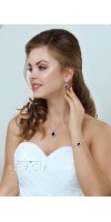 MAIA Sapphire Navy Something Blue Teardrop Bridesmaid Jewelry Gift Bridal Crystal Earrings Necklace