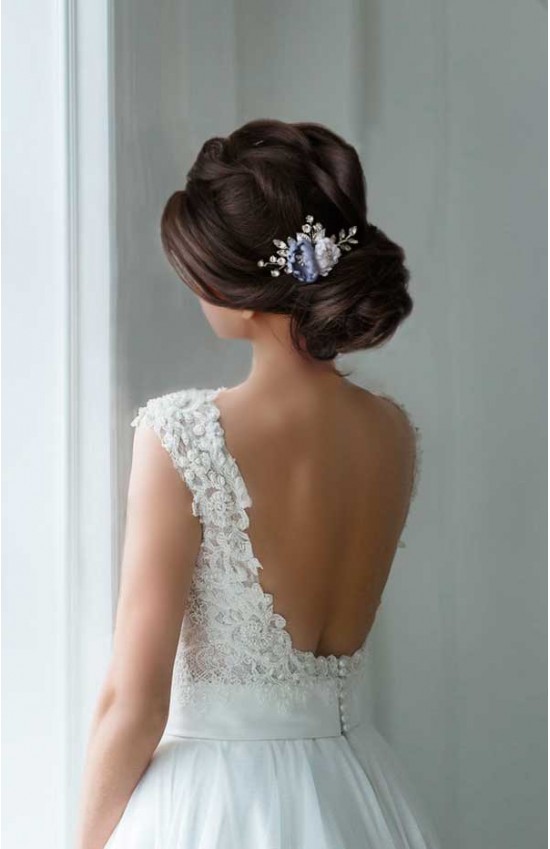 MEDEA Elegant Dusty Blue Wedding Hair Pins for Stunning Bridal Hairstyles