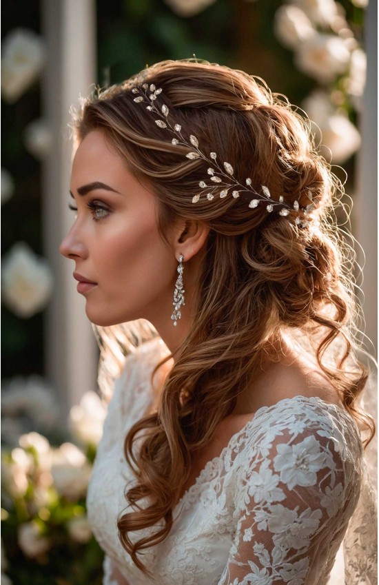 NEMESIS Crystal Wedding Hair Vine – Elegant Bridal Hair Accessory