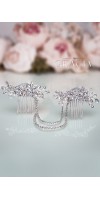 NEPHTHYS Rhinestone Hair Chain Wedding Headpiece Two Bridal Crystal Hair Combs NEPHTHYS Rhinestone Hair Chain Wedding Headpiece Two Bridal Crystal Hair Combs