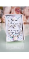 OINONE White Ivory Pearl Flower Girl Gift - Bracelet With Flower And Crystals