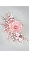 OLIA Rose Peach Blush Bridal Silk Hair Flower Comb