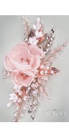 OLIA Rose Peach Blush Bridal Silk Hair Flower Comb