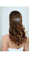 PANAGIOTA Navy Royal Blue Crystal Flower Bridal Hair Comb PANAGIOTA Navy Royal Blue Crystal Flower Bridal Hair Comb