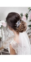 PANAGIOTA Navy Royal Blue Crystal Flower Bridal Hair Comb