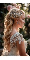PANDORA Royal Sapphire Blue Wedding Hair Vine - Something Blue Bridal Hair Accessory