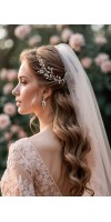 Blush Pink & Clear Crystal Hair Vine – Elegant Bridal Headpiece Blush Pink & Clear Crystal Hair Vine – Elegant Bridal Headpiece