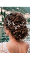 Blush Pink & Clear Crystal Hair Vine – Elegant Bridal Headpiece Blush Pink & Clear Crystal Hair Vine – Elegant Bridal Headpiece