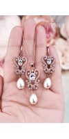 PARASKEVE Rose Gold Wedding Pearl Jewelry Teardrop Earrings Necklace